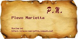 Plevo Marietta névjegykártya